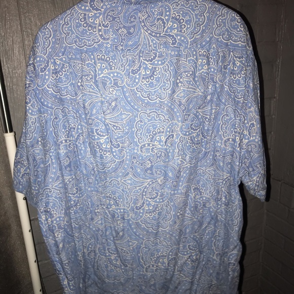 Tasso Elba Blue Paisley Shirt - Picture 2 of 2